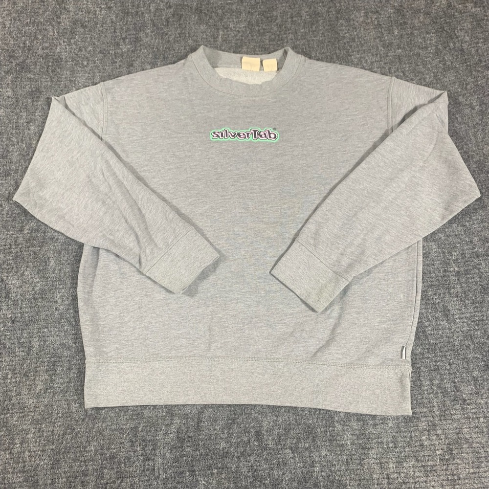 Levis SilverTab Sweatshirt Womens M Gray Crewneck‎ Pullover Oversized Comfort